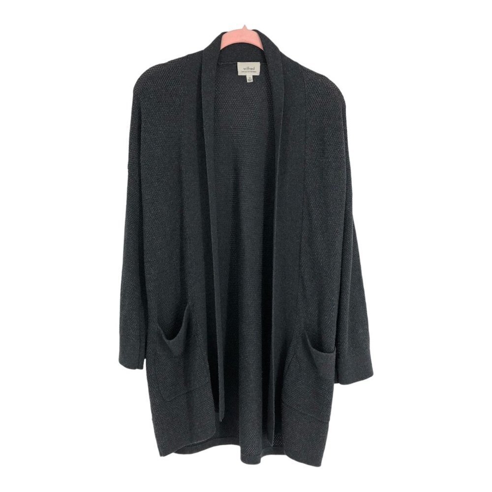 Aritzia Wilfred Grey Knit Copernic Silk Cashmere Open Cardigan size XXS - Picture 3 of 16